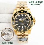 Rolex GMT-Master ii 3285 Movement 904L Steel Sapphire Glass Gold Bracelet Mens Watch